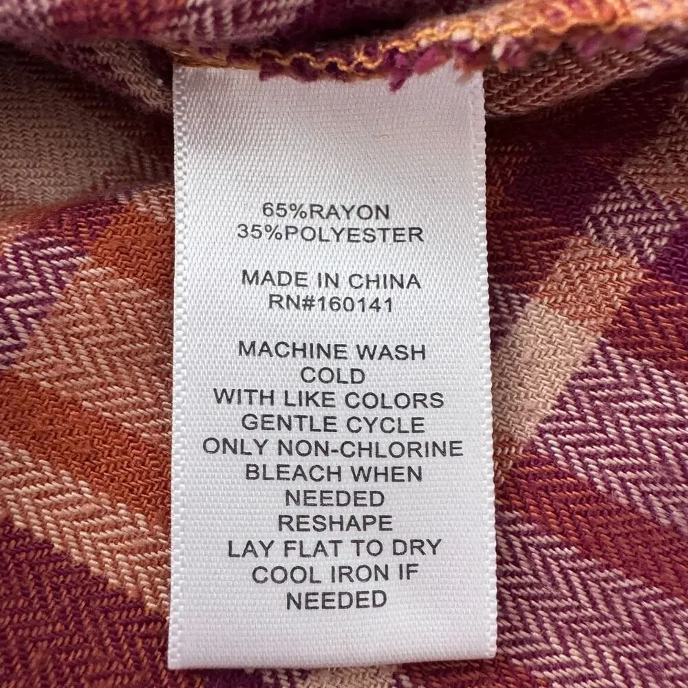 FRYE Ruffle Placket Plaid Button Down Flannel Shirt L - Picture 6 of 7